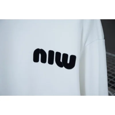 Свитшот Miu Miu Frontside Left Logo Contrast Outline Miu Miu "White" фото № 4
