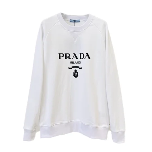 Свитшот Prada Ribbon And Brand Coat Of Arms "White"