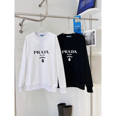 Свитшот Prada Ribbon And Brand Coat Of Arms "White" фото № 3