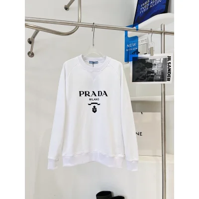 Свитшот Prada Ribbon And Brand Coat Of Arms "White" фото № 4
