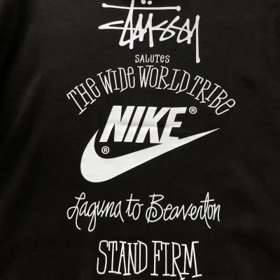 Свитшот Stussy Logo Inscription And Nike Logo "Black" фото № 4