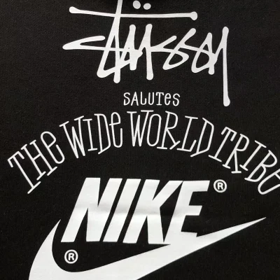 Свитшот Stussy Logo Inscription And Nike Logo "Black" фото № 5