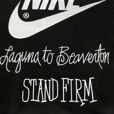 Свитшот Stussy Logo Inscription And Nike Logo "Black" фото № 6