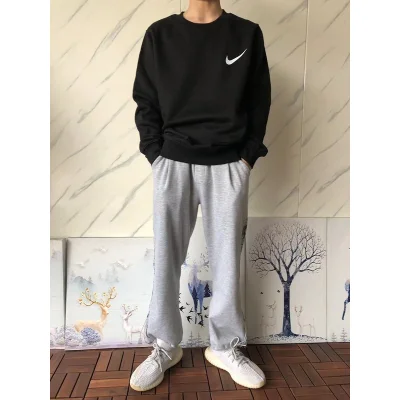 Свитшот Stussy Logo Inscription And Nike Logo "Black" фото № 9