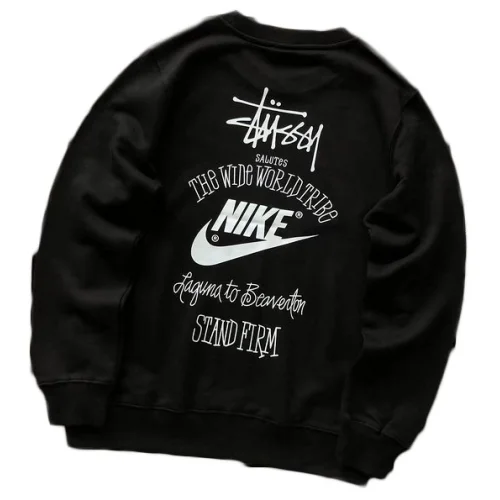 Свитшот Stussy Logo Inscription And Nike Logo "Black"