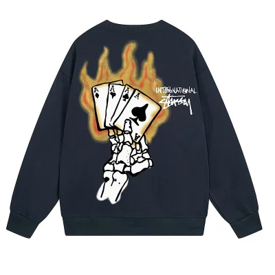 Свитшот Stussy A Hand With Burning Cards "Blue" фото № 2 Свитшот Stussy A Hand With Burning Cards "Blue" фото № 2