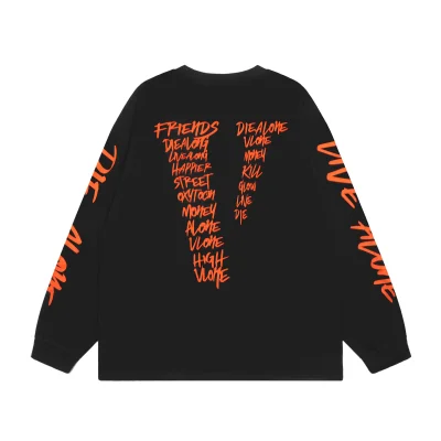 Худи Vlone Frinds Die Alone Big V "Black" фото № 2