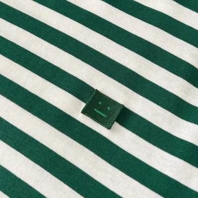 Футболка Acne Studios Striped With Logo "Green/White" фото № 5