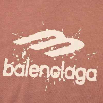 Футболка Balenciaga With Printed Logo "Peach" фото № 6
