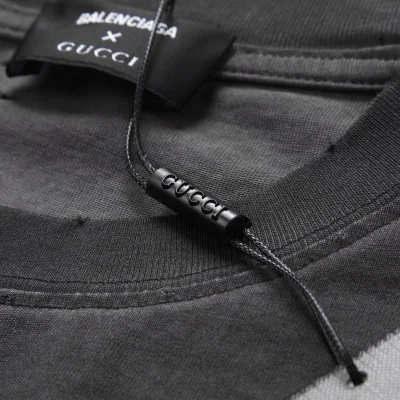 Футболка Balenciaga X Gucci Table Of Logos "Gray" фото № 5