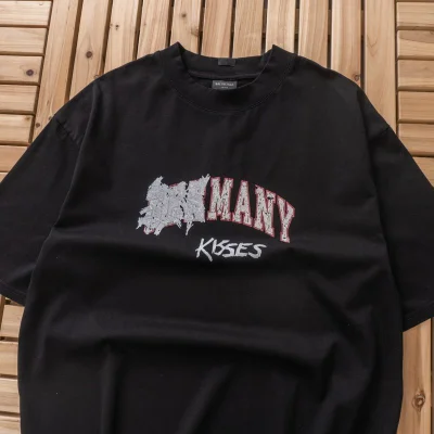 Футболка Balenciaga Inscription Many Kisses "Black" фото № 2