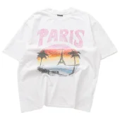 Футболка Balenciaga Paris And Palm Trees "White"