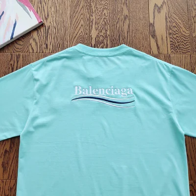 Футболка Balenciaga Standard Style "Turquoise" фото № 2