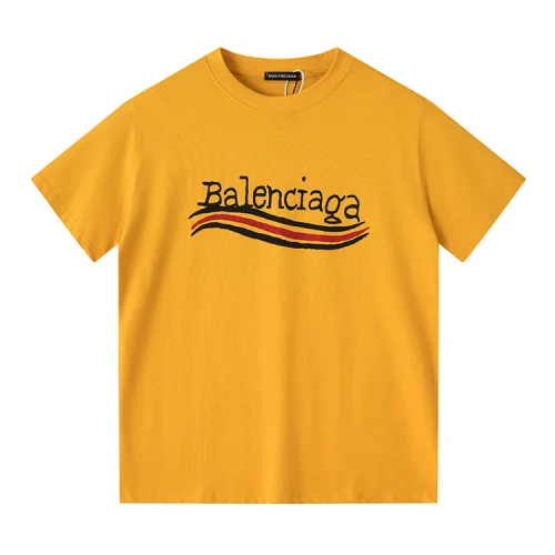 Футболка Balenciaga With Three Waves And Logo "Yellow"