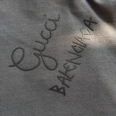 Футболка Balenciaga X Gucci Inscription On The Back "Gray" фото № 6