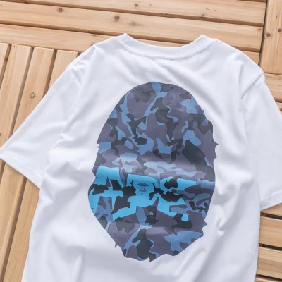 Футболка Bape Big Blue Logo Front And Back "White" фото № 8