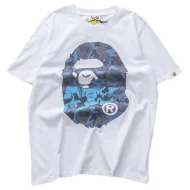 Футболка Bape Big Blue Logo Front And Back "White"