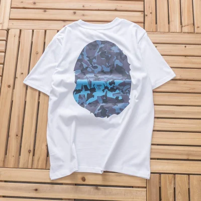 Футболка Bape Big Blue Logo Front And Back "White" фото № 2