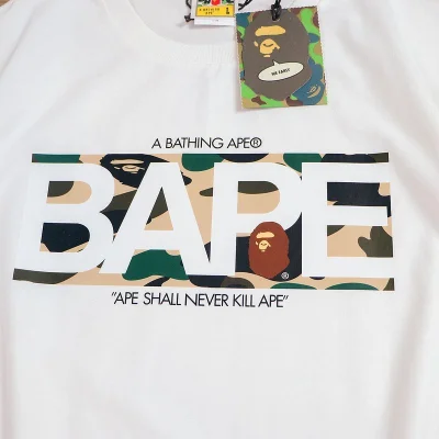 Футболка Bape Inscription Ape Shall Never Kill Ape "White" фото № 4