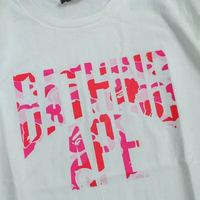 Футболка Bape Front Logo With Pink Details "White" фото № 3 Футболка Bape Front Logo With Pink Details "White" фото № 3