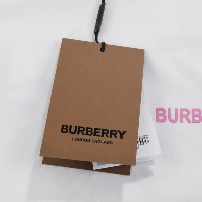 Футболка Burberry Pink Ribbon Print With Inscription "White" фото № 5