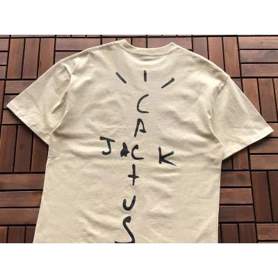 Футболка Cactus Jack Merch Smile And Logo Inscription "Beige" фото № 8 Футболка Cactus Jack Merch Smile And Logo Inscription "Beige" фото № 8