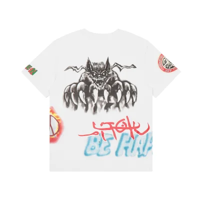 Футболка Cactus Jack Merch Utopia Be Happy and Peace "White" фото № 2