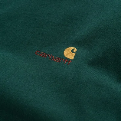 Футболка Carhartt With Text Logo - Cotton "Green" фото № 3