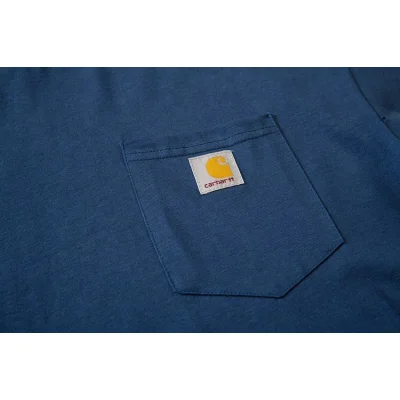Футболка Carhartt Cotton With A Logo On The Pocket "Blue" фото № 8
