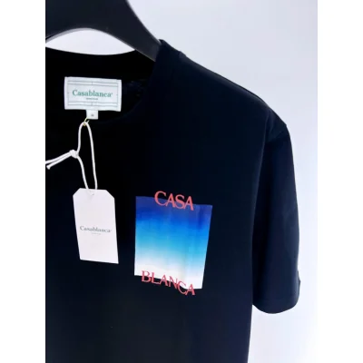 Футболка Casablanca Red Frontside Logo Gradient Of Blue "Black" фото № 3