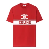 Футболка Celine With Logo And Stripe "Red"