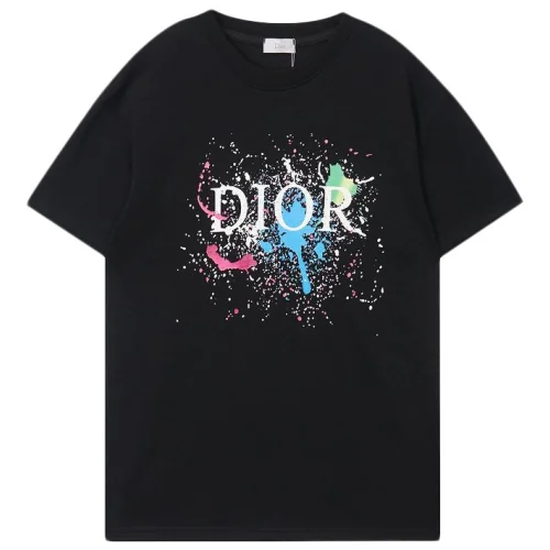 Футболка Christian Dior Logo On Paint Splashes "Black"