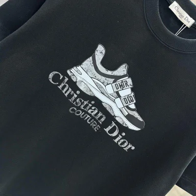 Футболка Christian Dior One Sneaker Frontside Logo "Black" фото № 3