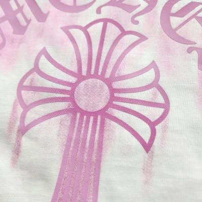 Футболка Chrome Hearts With Pink Graphic Print "White" фото № 3
