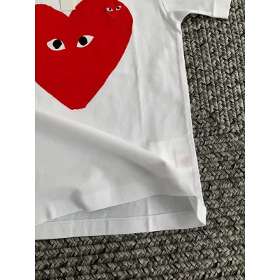 Футболка Comme des Garçons Play Big Heart Eyes "White" фото № 4