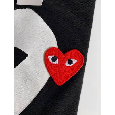 Футболка Comme des Garçons Play White Heart Eyes "Black" фото № 6