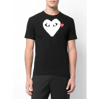 Футболка Comme des Garçons Play White Heart Eyes "Black" фото № 8