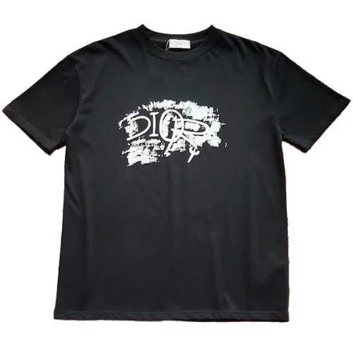 Футболка Dior With Text Print "Black"