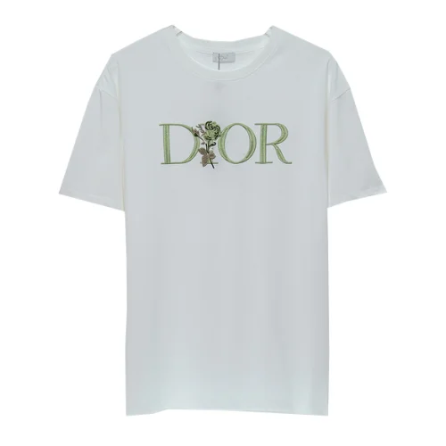 Футболка Dior Logo With Flower "White"
