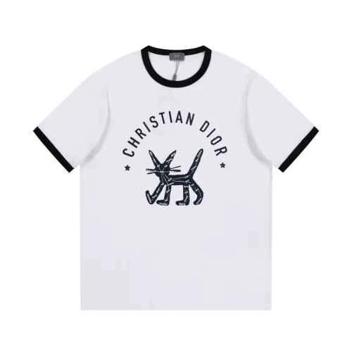 Футболка Dior Print Of Branded Cat "White"