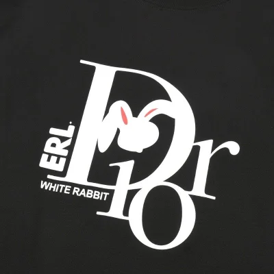 Футболка Dior White Rabbit "Black" фото № 2