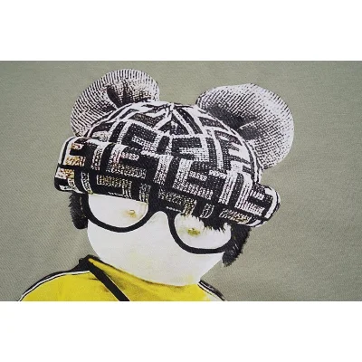 Футболка Fendi Bear With Glasses And Cap "Green" фото № 2