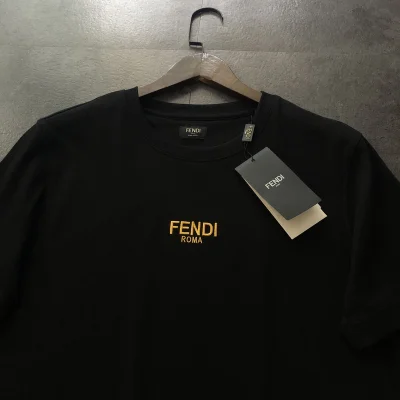 Футболка Fendi With Yellow Logo "Black" фото № 6