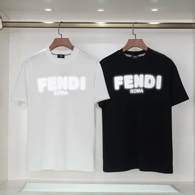 Футболка Fendi Roma Reflective Logo "Black" фото № 2