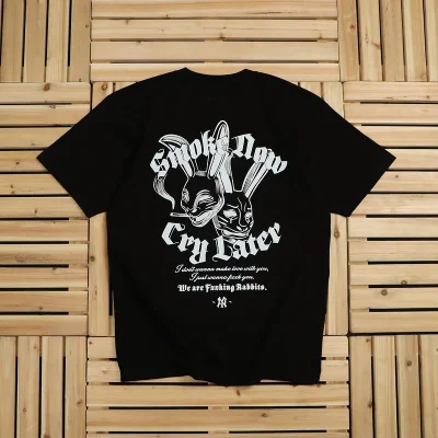 Футболка FR2 Two Rabbits Smoking Now Cry Latter "Black" фото № 2