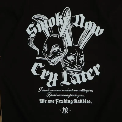 Футболка FR2 Two Rabbits Smoking Now Cry Latter "Black" фото № 3
