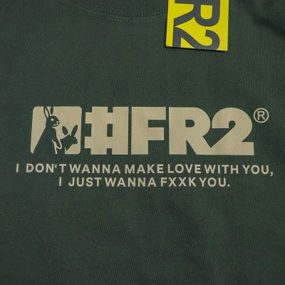 Футболка FR2 Print Two Rabbits In Square And Logo Front "Green" фото № 3