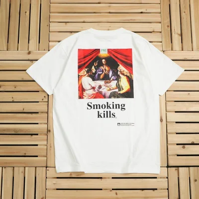 Футболка A Bathing Ape Smoking Kills "White" фото № 2