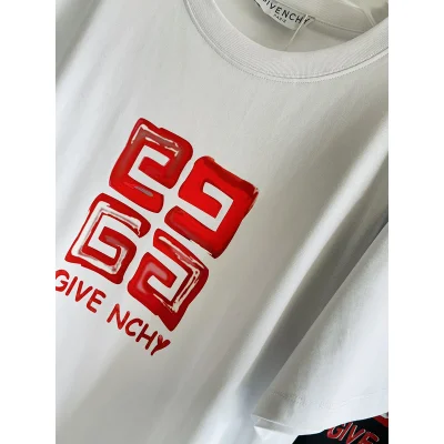 Футболка Givenchy With Big Red Logo "White" фото № 3