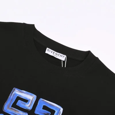 Футболка Givenchy With Blue Text Logo "Black" фото № 5